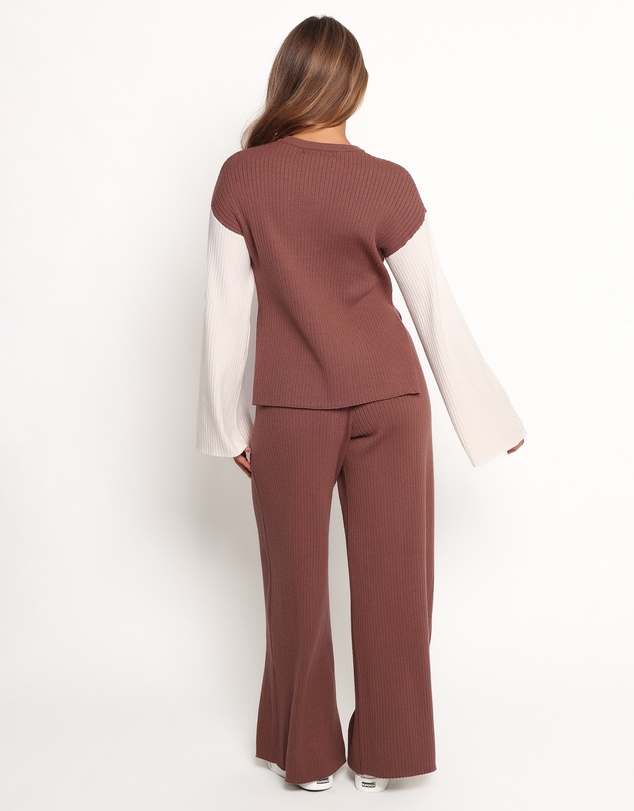 Petal & Pup - Sylvie Knitted Top - Brown Cream