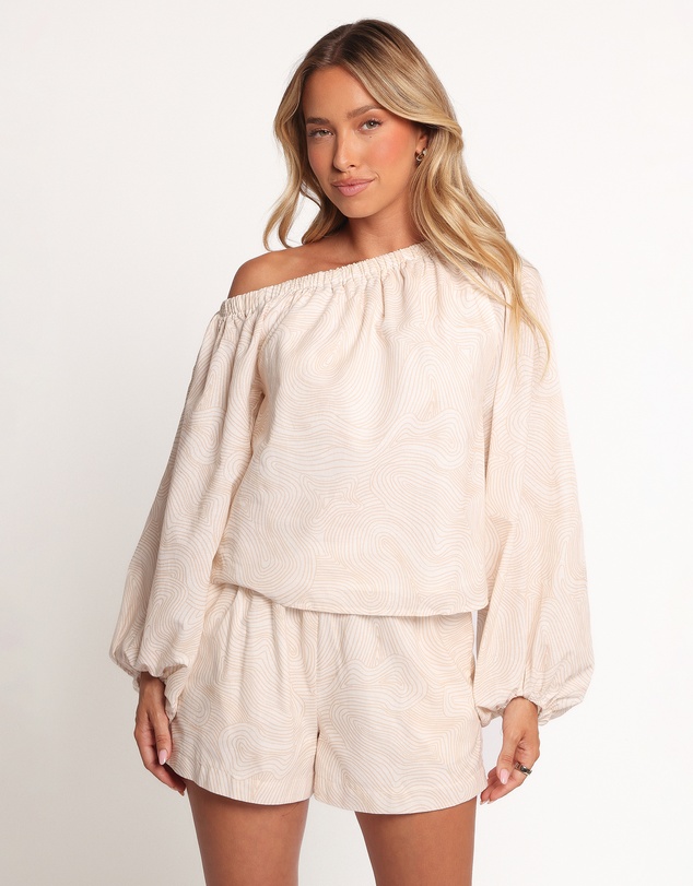 Petal & Pup - Tuliya High Waist Shorts - Tan Swirl