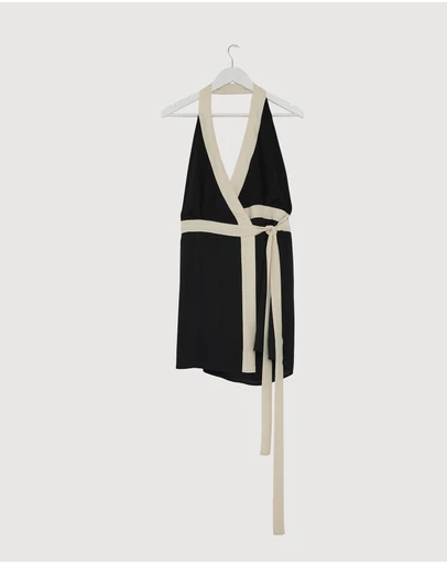 Revibe - Repaired BY JOHNNY. Azaria Wrap Mini Dress - AU 12