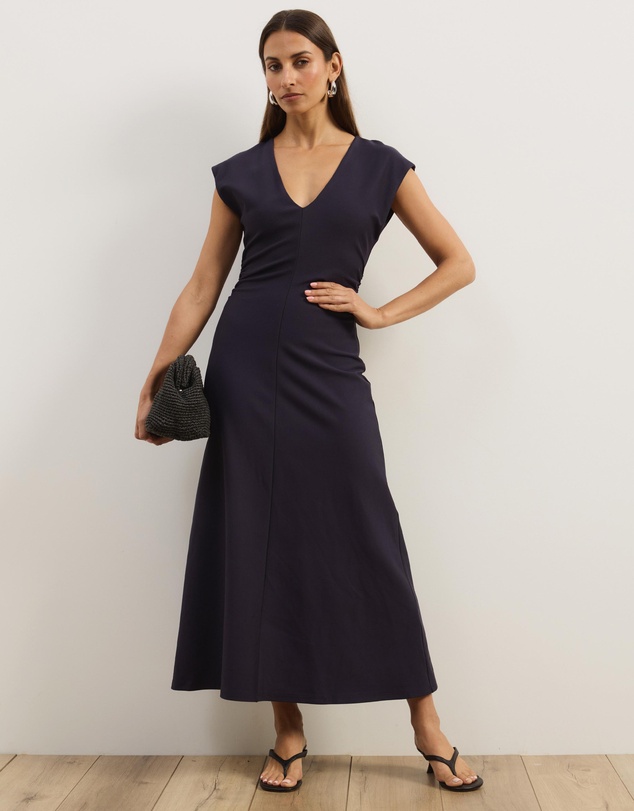 Atmos&Here - Freya V-Neck Ponte Midi Dress