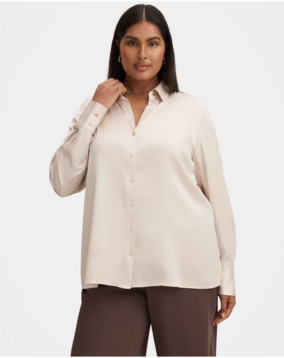 Forever New Curve - Coco Curve Satin Shirt