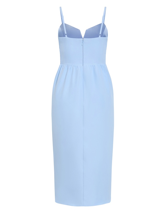 City Chic - Plus size Sassy Flex Fit Tulip V Dress - soft blue