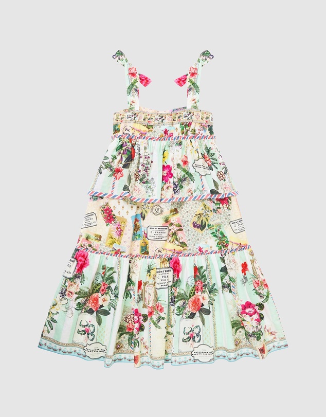 Camilla - Tiered Maxi Dress With Bow Straps - Kids-Teens