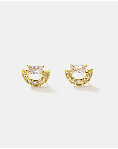 Ichu - Arched gold stud
