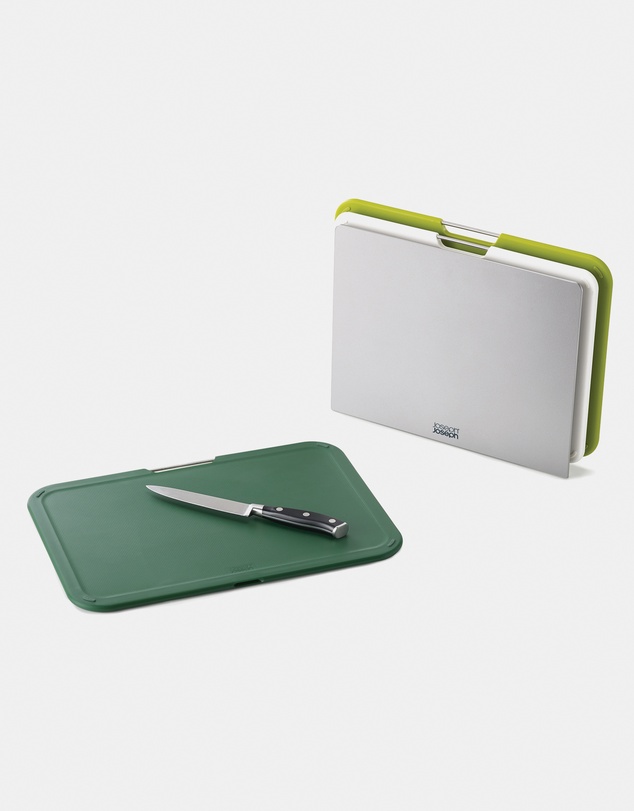 Joseph Joseph - Nest™ Boards Large 3-piece Chopping Board Set with Storage Stand (Green)