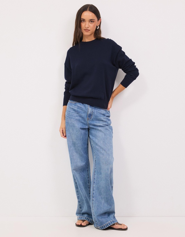Calli - Melton Relaxed Knit Jumper