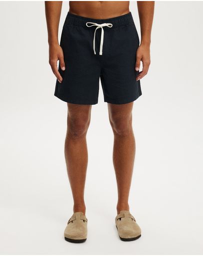 NAVY SEERSUCKER