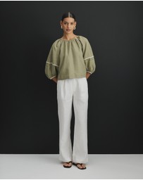 AERE - Straight Leg Linen Pants