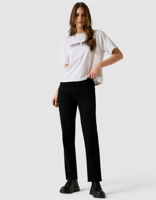 GUESS Jeans - GUESS JEANS Heather Boxy Print Star T-Shirt