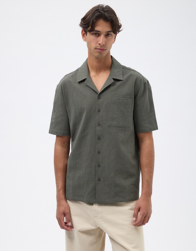 AERE - Camp Collar Cotton Textured Shirt