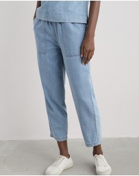 Seasalt - Seasalt Cornwall Blue Sholl Denim-Linen Joggers