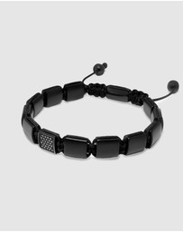 Nialaya Jewellery - The CZ Flatbead Collection - Matte Onyx