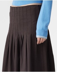 Bassike - Crushed Cotton Pleated Skirt