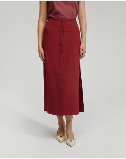 Oxford - Rose Linen Blend Skirt