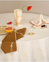 Black Blaze - Embroidered Linen Napkin Set