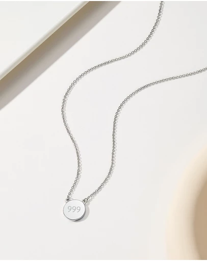 Mestige - Angel Number Necklace 999 - Silver Plated