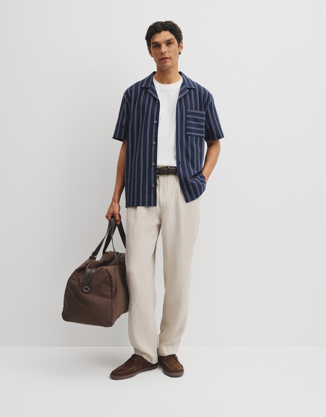 Country Road - Textured Stripe Cuban Shirt