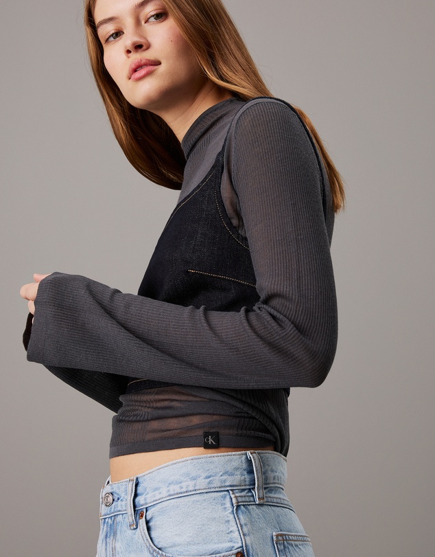 Calvin Klein Jeans - Sheer Knit Long Sleeve Top