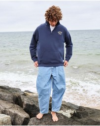 Skwosh - Good As Gold Half Zip Sweat in Navy