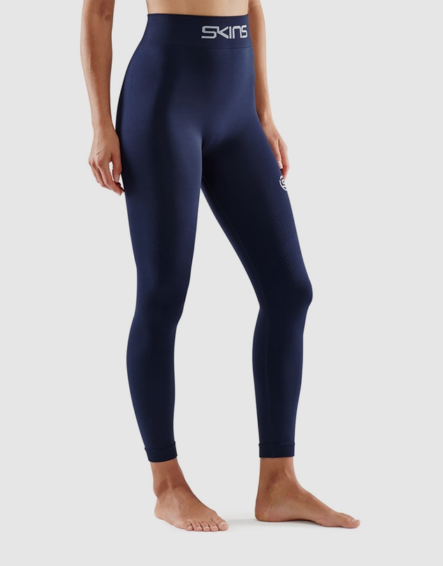 SKINS - SKINS Compression Series-3 Women's Seamless Long Tights Navy Activewear