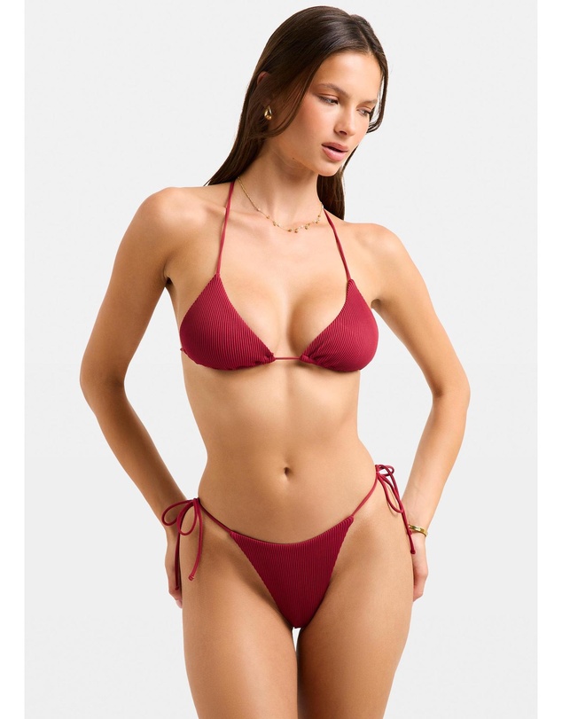 Subtitled - Rib Halter Triangle Bikini Top