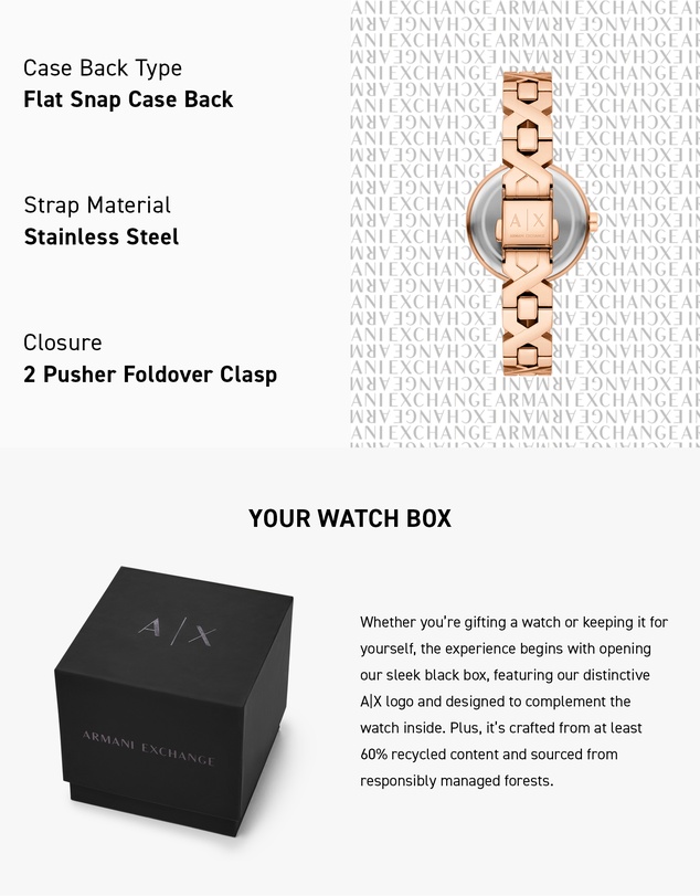 Armani Exchange - Rose Gold Analogue Watch