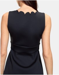 Cynthia Rowley - Sleeveless Scallop Scoop Neck Mini Dress