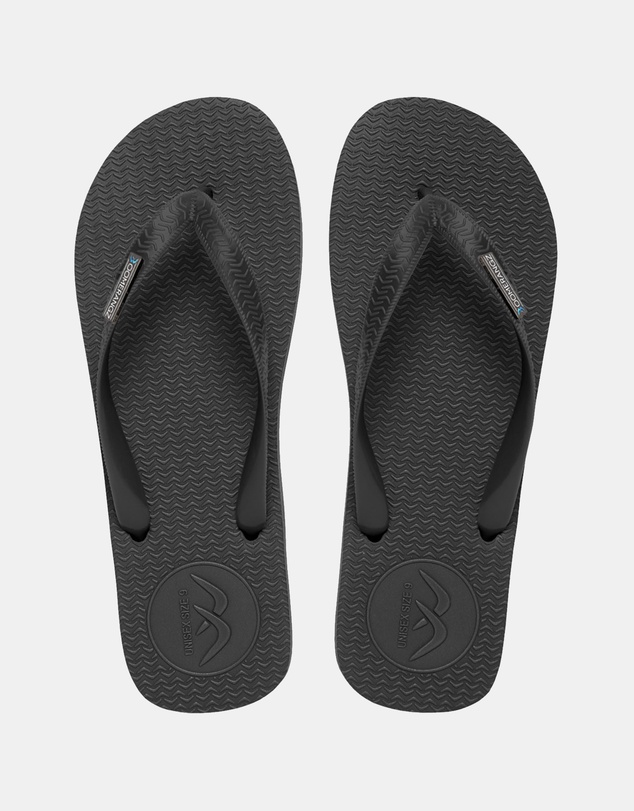 Boomerangz Footwear - Men's Black Thongs with arch support and 2 x interchangeable straps