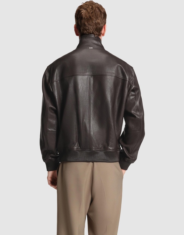 BOSS - Nappa-Leather Jacket With Two-Way Zip