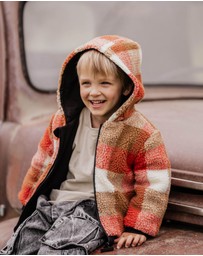 Fox & Finch - Mr Fox Sherpa Check Jacket - Kids