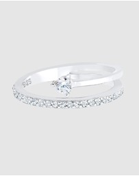Elli Jewelry - Ring Zirconia Arrow 925 Sterling Silver