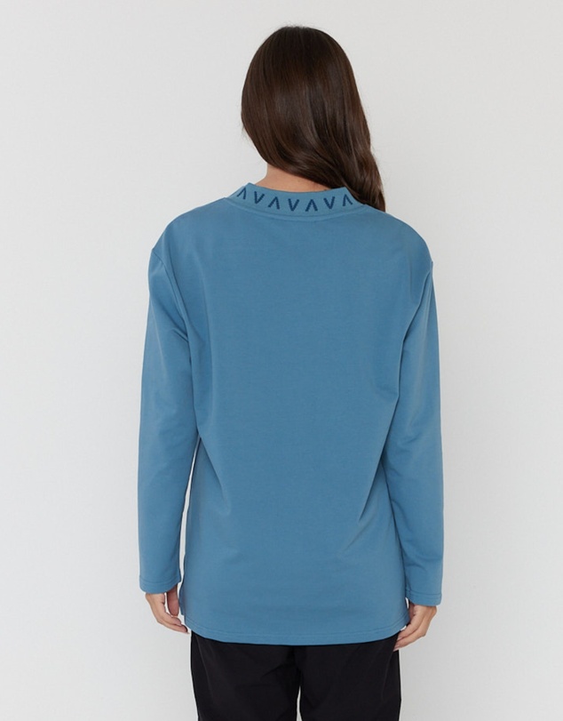 ALEXANDRA - Riess Long Sleeve Top Teal Blue