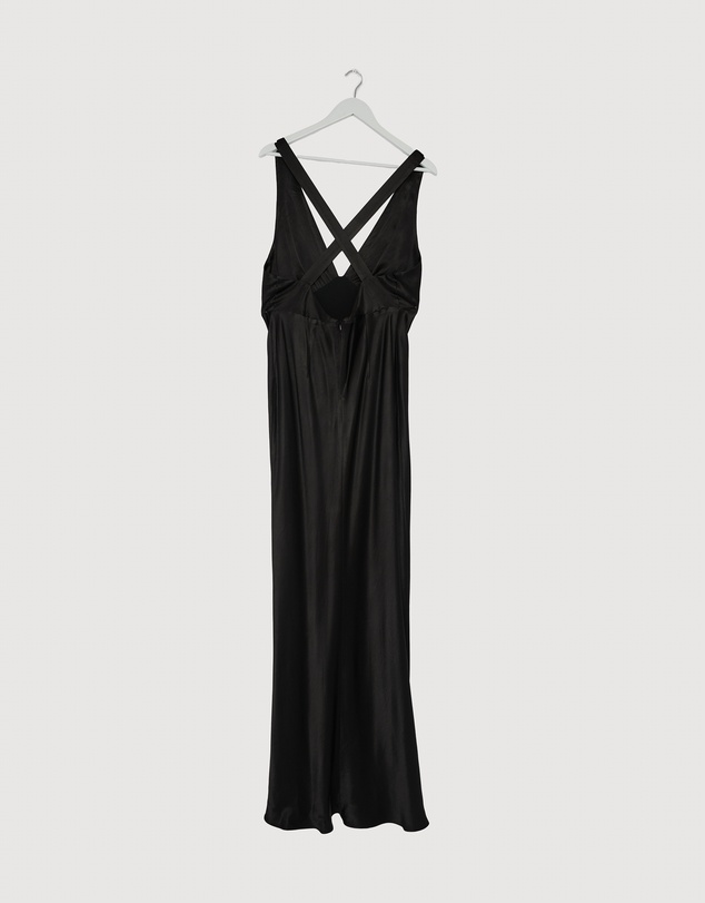 Revibe - Repaired Shona Joy La Lune Plunged Cross Back Maxi Dress - AU 14