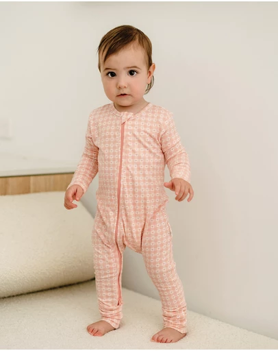 Kynd Baby - Day Or Night Onesie in Heart Gingham