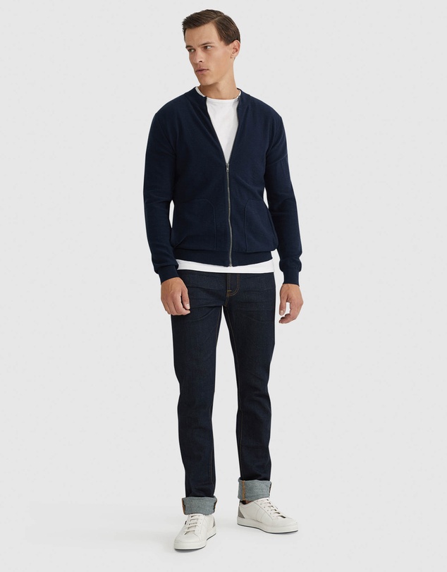 Oxford - Ryan Cotton Blend Knit Zip Top