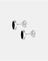 Kuzzoi - ICONIC EXCLUSIVE - Earrings Basic Circle Geo Enamel 925 Sterling Silver