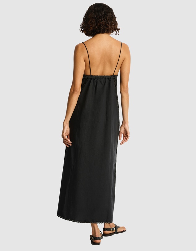 Sea Level Australia - Shore Linen Panelled Bandeau Lace Maxi Dress