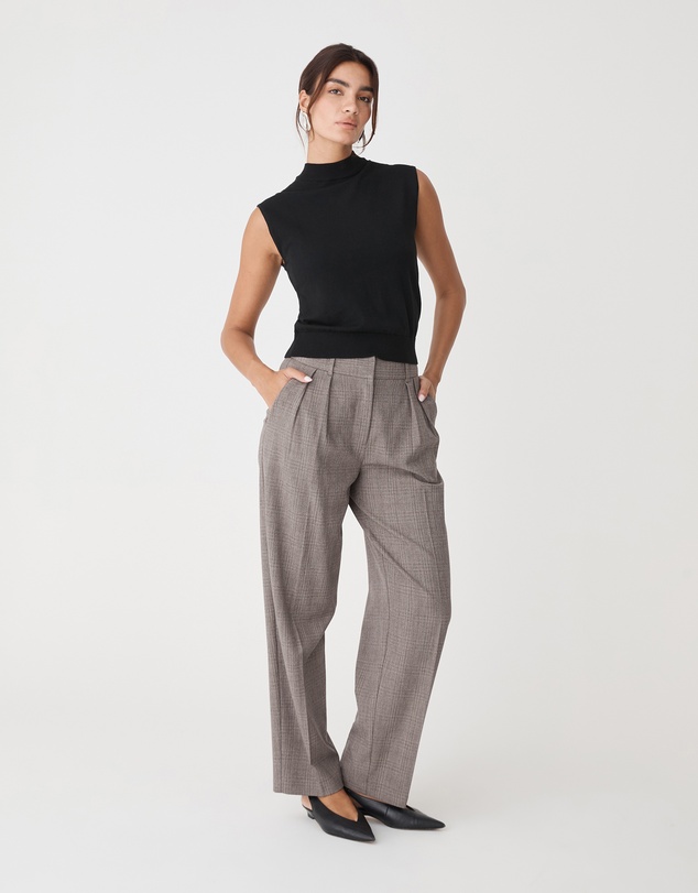 Forcast - Loretta Pleated Check Pants