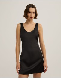 Witchery - Scoop Neck Satin Mini Dress