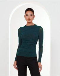 Pilgrim - Louiza Gathered Mesh Top
