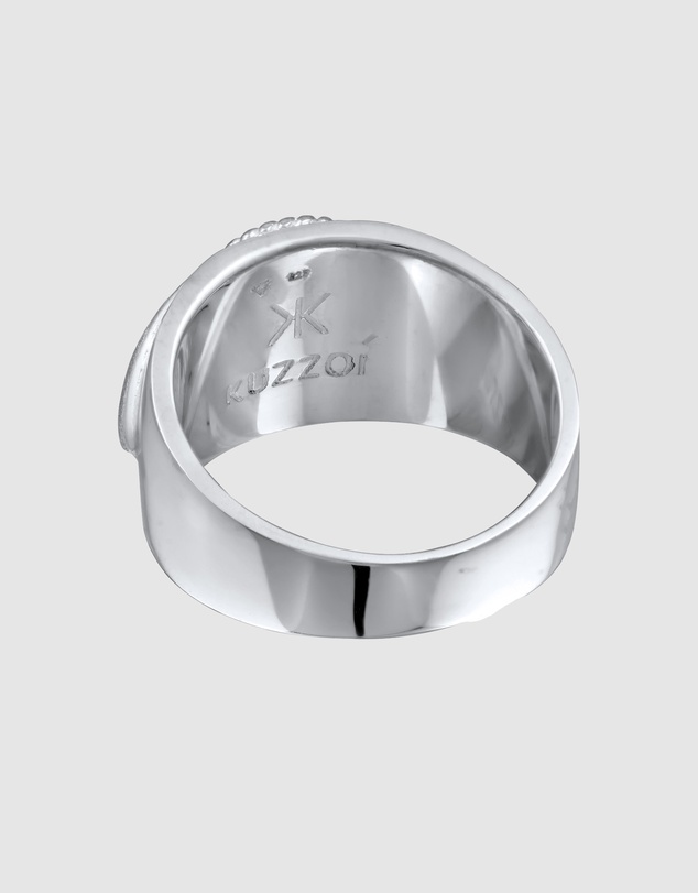 Kuzzoi - ICONIC EXCLUSIVE - Black Onyx Signet Ring in 925 Sterling Silver