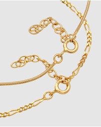 Elli Jewelry - Bracelet Figaro Round Filigree in 925 Sterling Silver Gold Plated