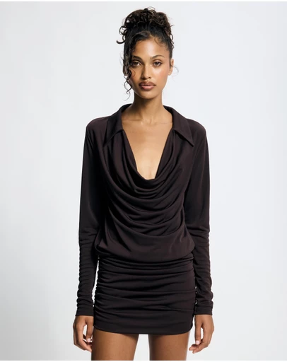 Lover - Bianca Plunge Mini Dress