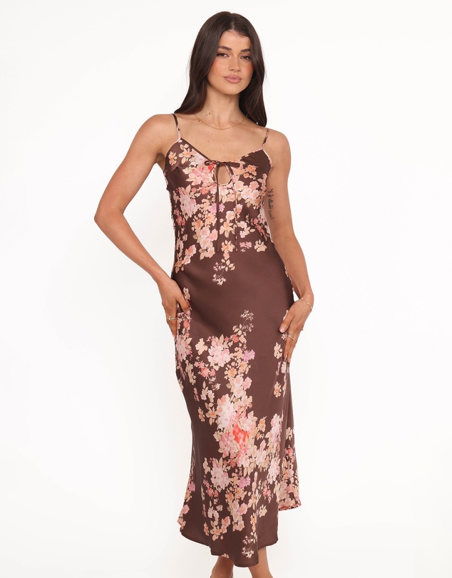 Petal & Pup - Jamila Midi Dress - Brown Floral