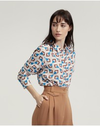 Oxford - Poppy Geo Print Shirt
