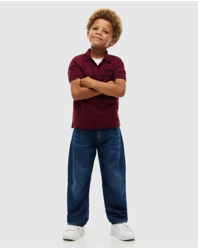 Tommy Hilfiger - Textured Jersey Brand Polo SS - Kids