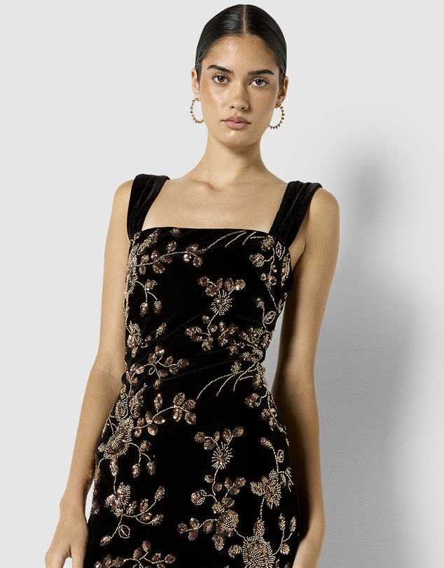 Montique - Violetta Velvet Sequin Cocktail Dress