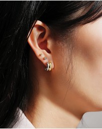 Ania Haie - Ania Haie Two-Tone Duet Mixed Huggie Hoop Earrings