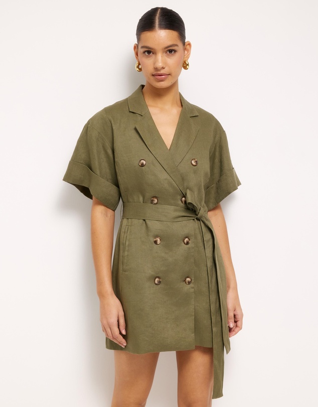 AERE - Cassia Linen Mini Dress