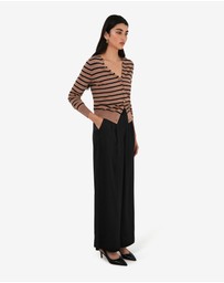 Forcast - Arabell V-Neck Striped Cardigan